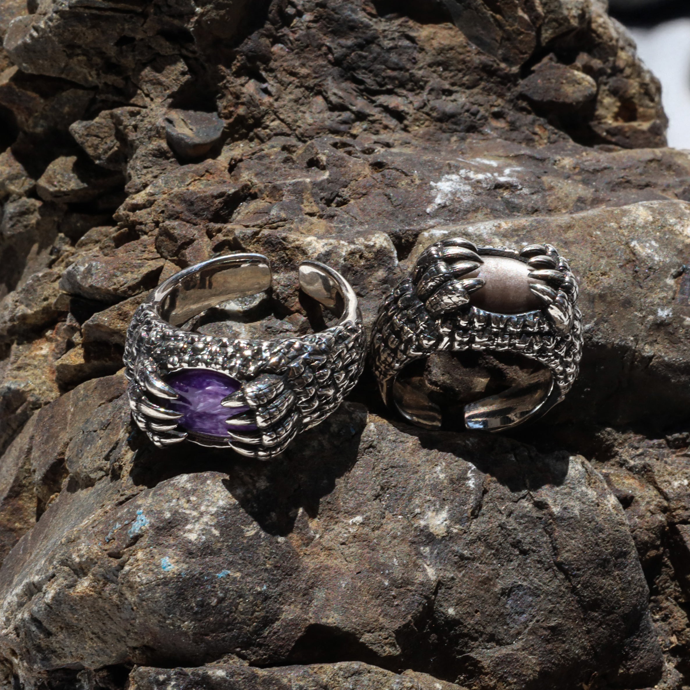 Cage Ring-Silver Obsidian SV