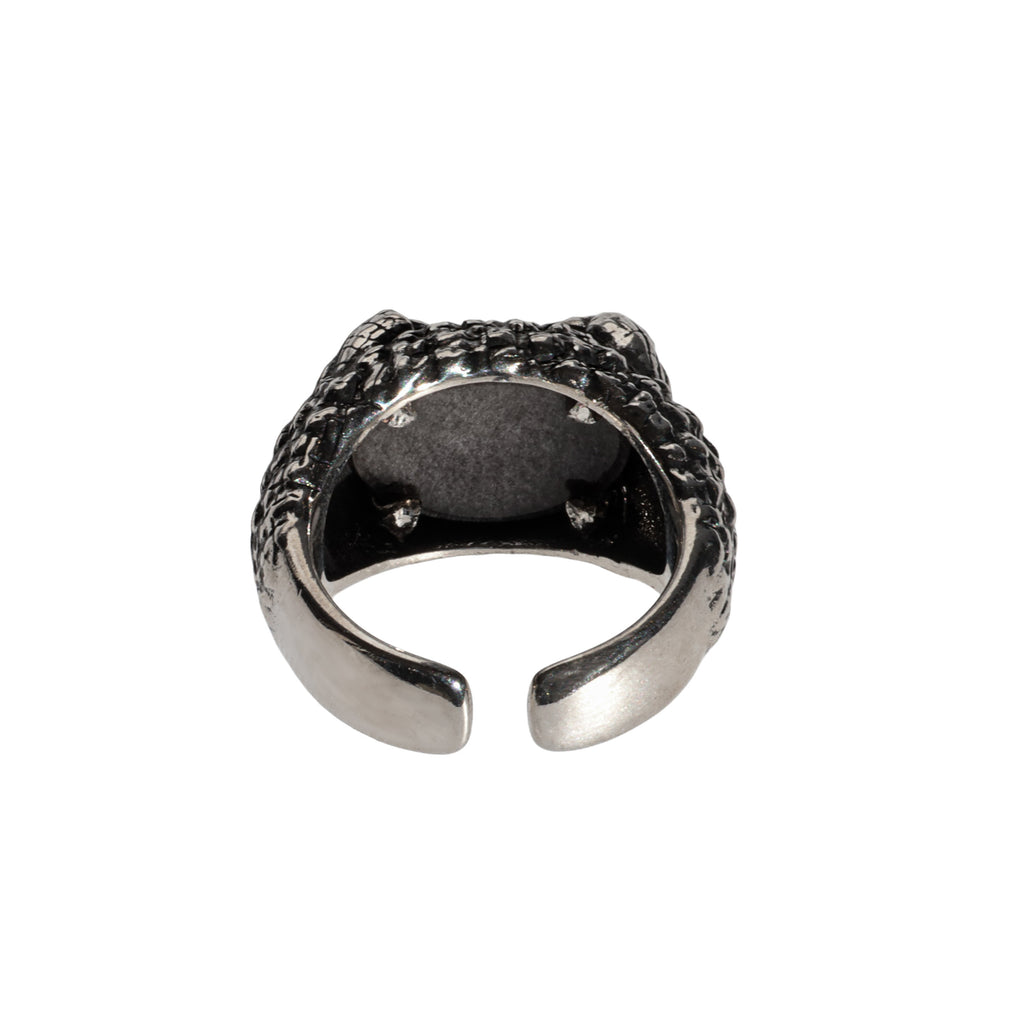 Cage Ring-Silver Obsidian SV