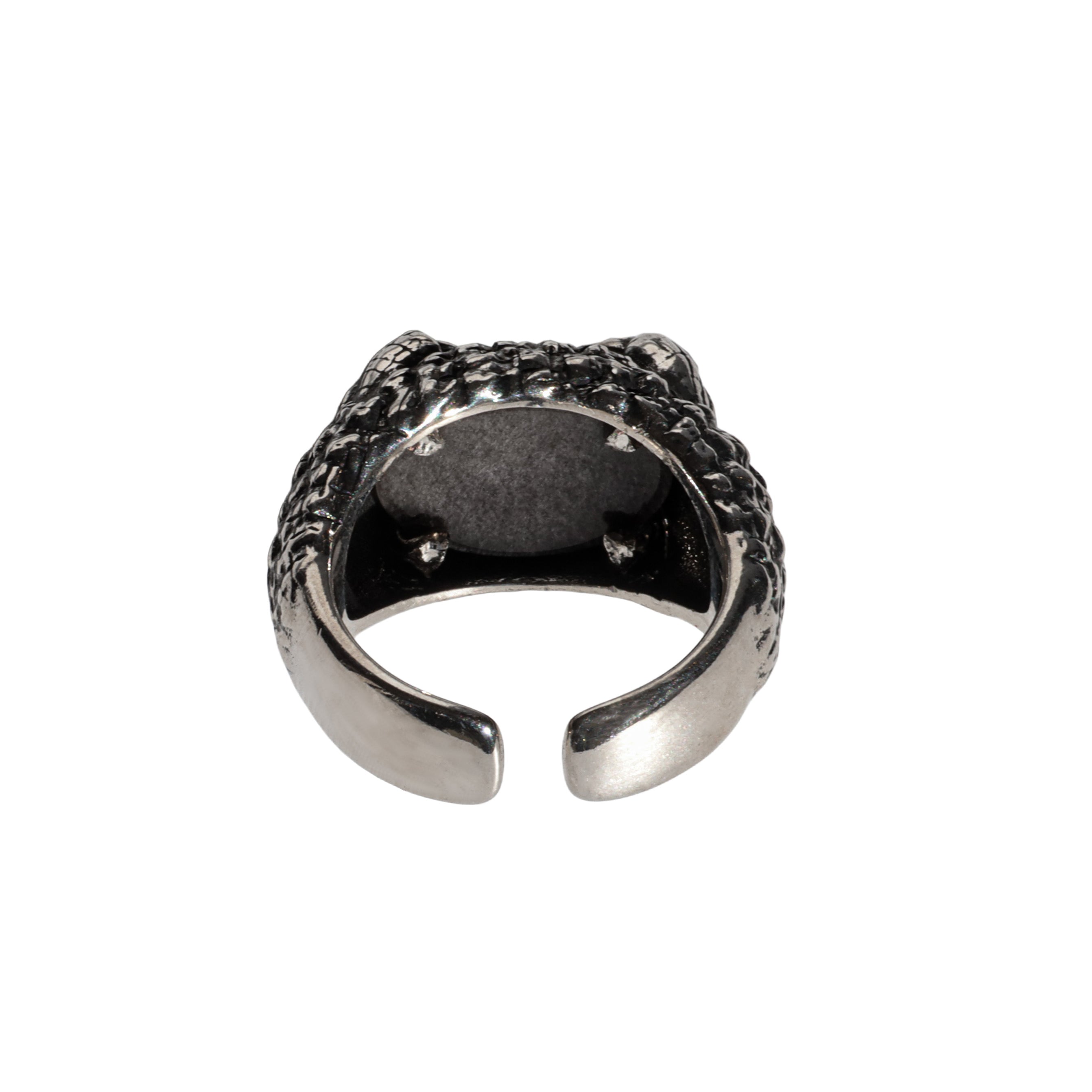 Cage Ring-Silver Obsidian SV