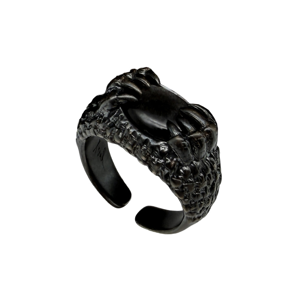 Cage Ring-Silver Obsidian BK