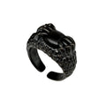 Cage Ring-Silver Obsidian BK