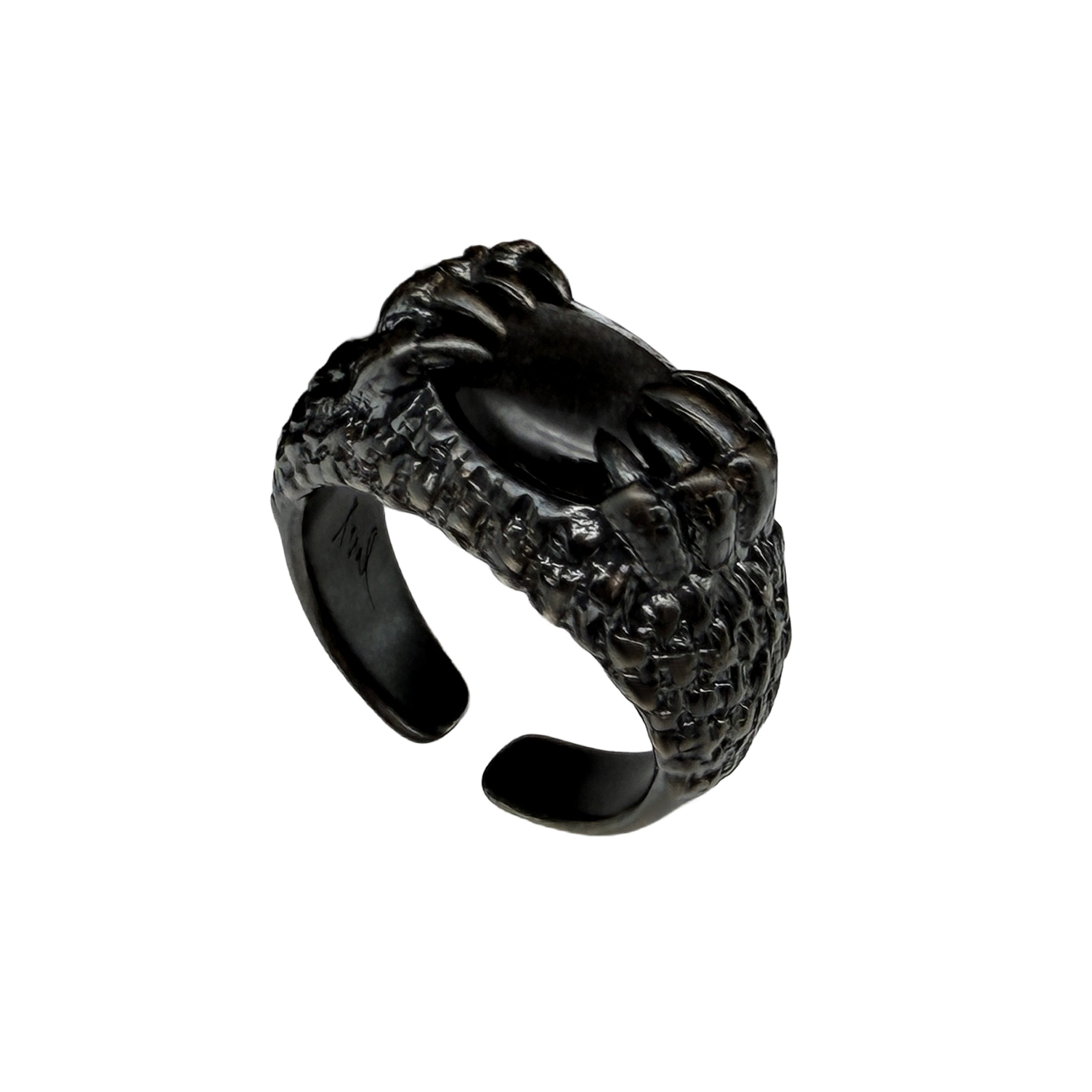 Cage Ring-Silver Obsidian BK