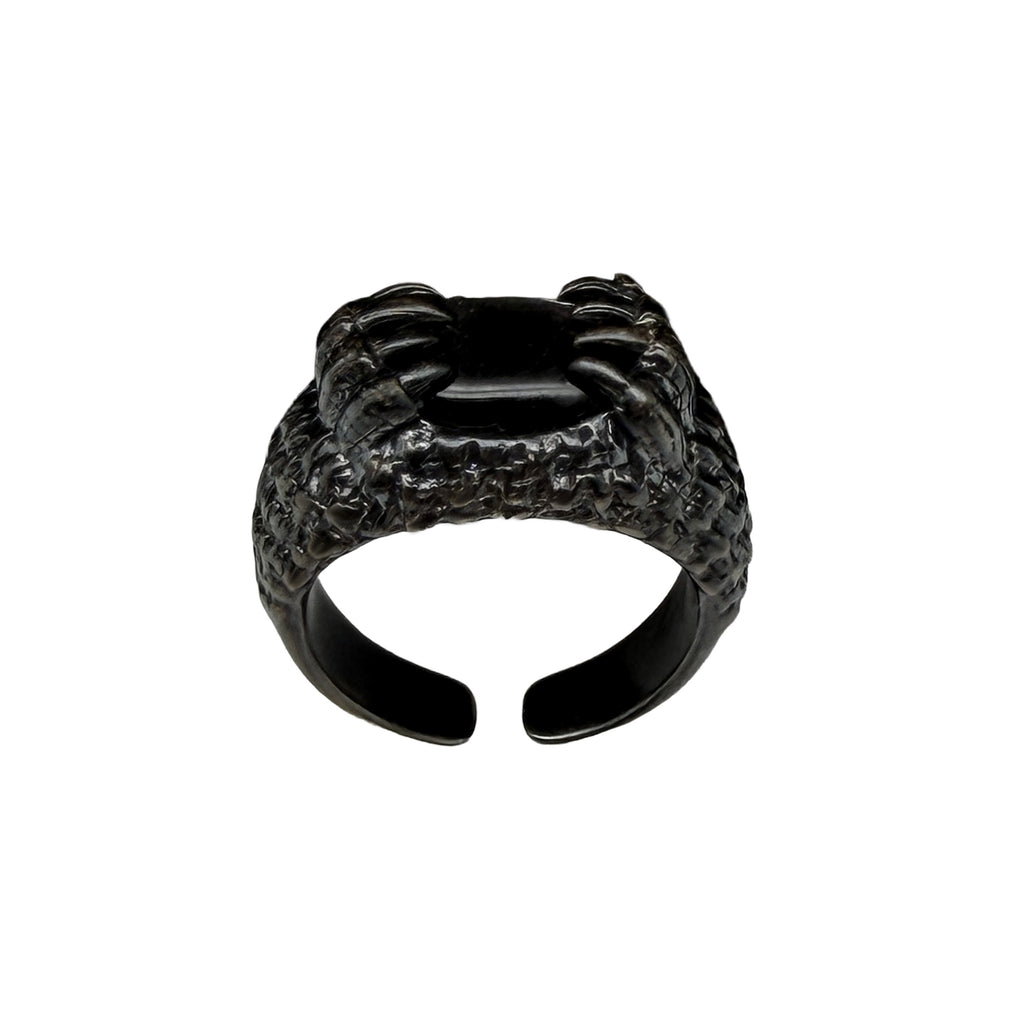 Cage Ring-Silver Obsidian BK