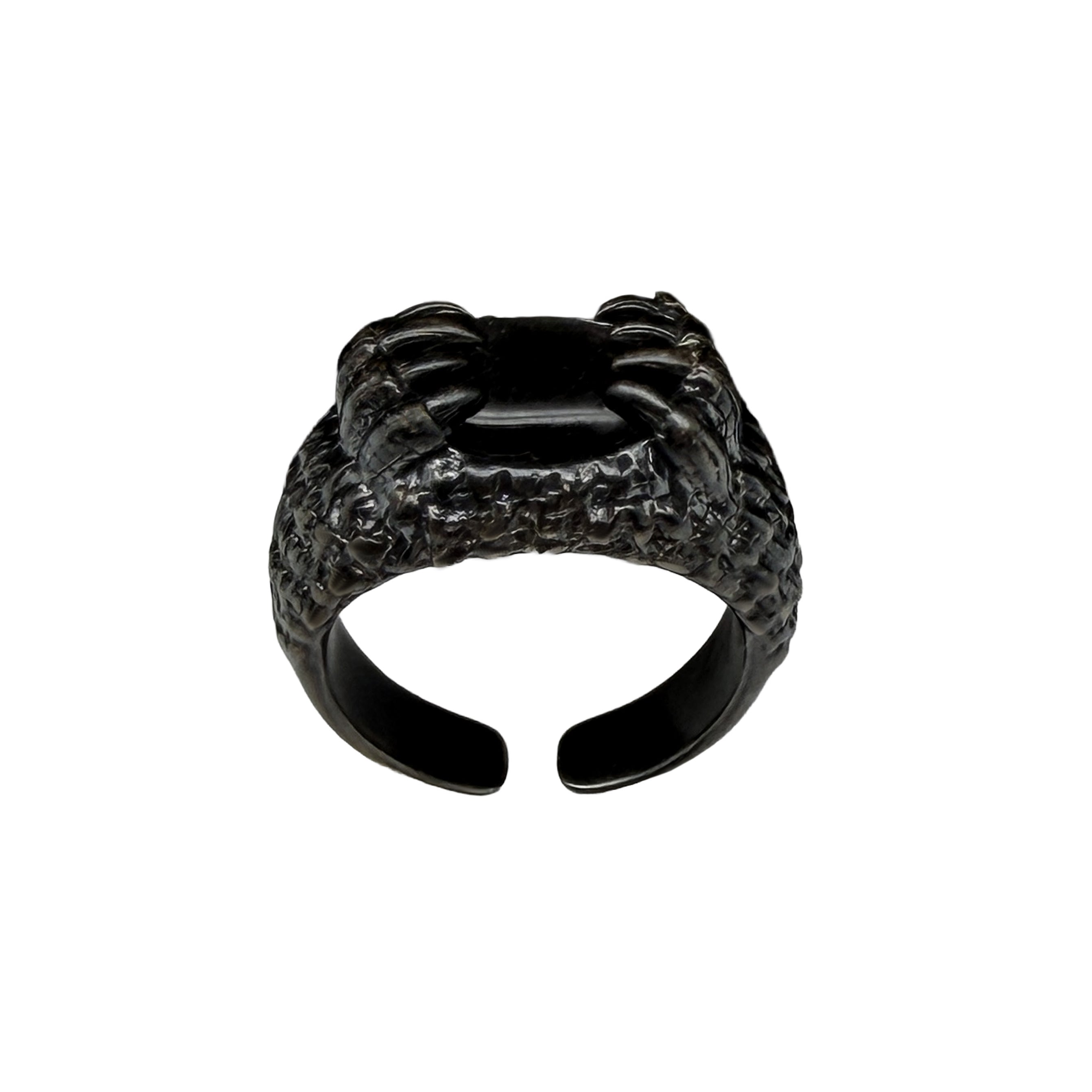 Cage Ring-Silver Obsidian BK