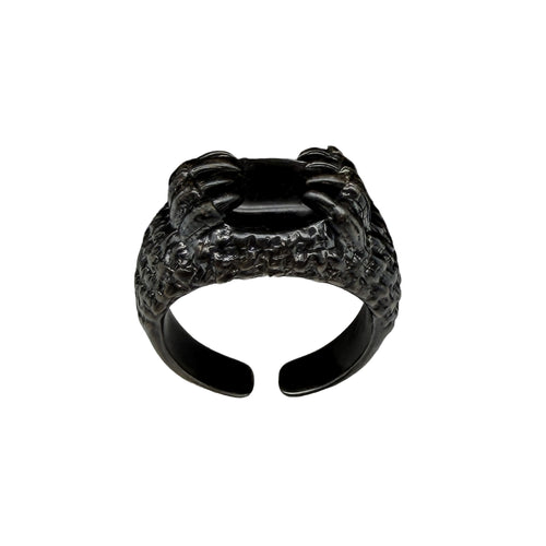 Cage Ring-Silver Obsidian BK